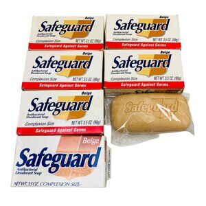 Vintage 1994 Safeguard Beige Antibacterial Deodorant Soap 7 Pack 3.5 Oz Bars